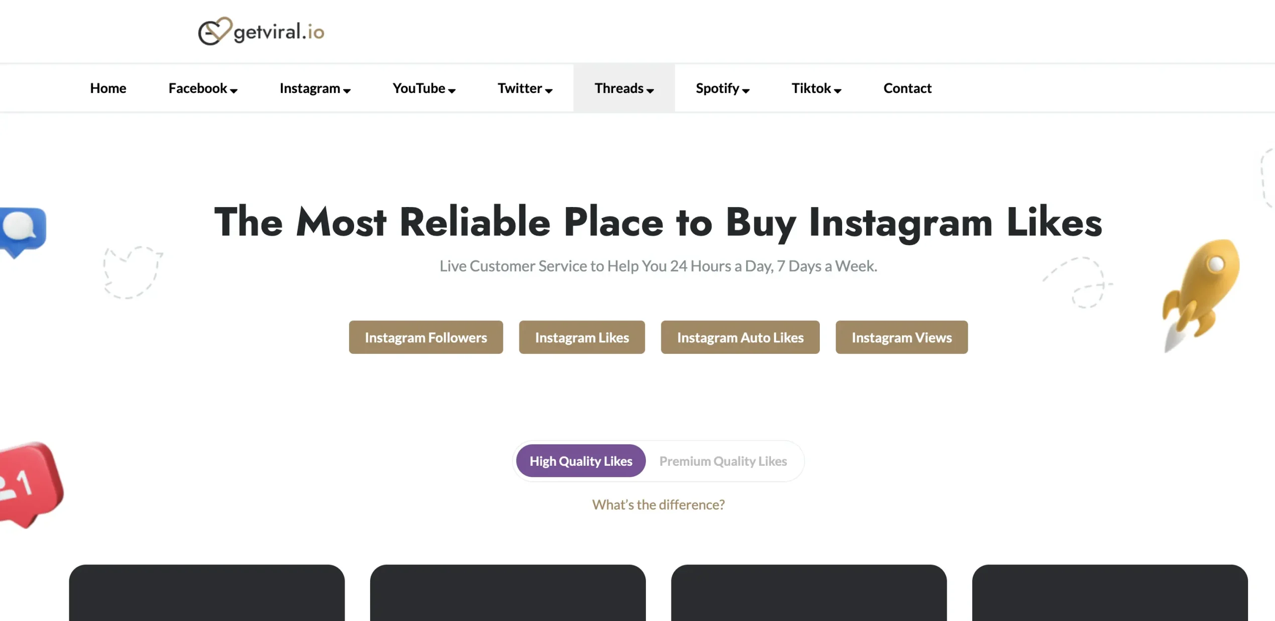 GetViral budget-friendly Instagram likes service showing 4.5 star rating with affordable pricing from $2.89 for 100 likes